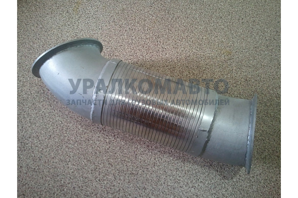 Гофра глушителя D=120 L=460 с изгибом (крепление под хомут) SHAANXI DZ9112540118